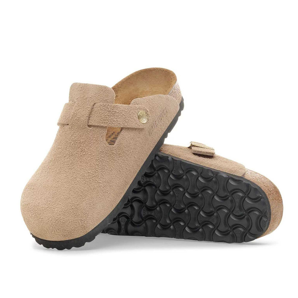 BIRKENSTOCK Leather Boston Leve Narrow Fit Suede Γυναικείες Παντόφλες - 3