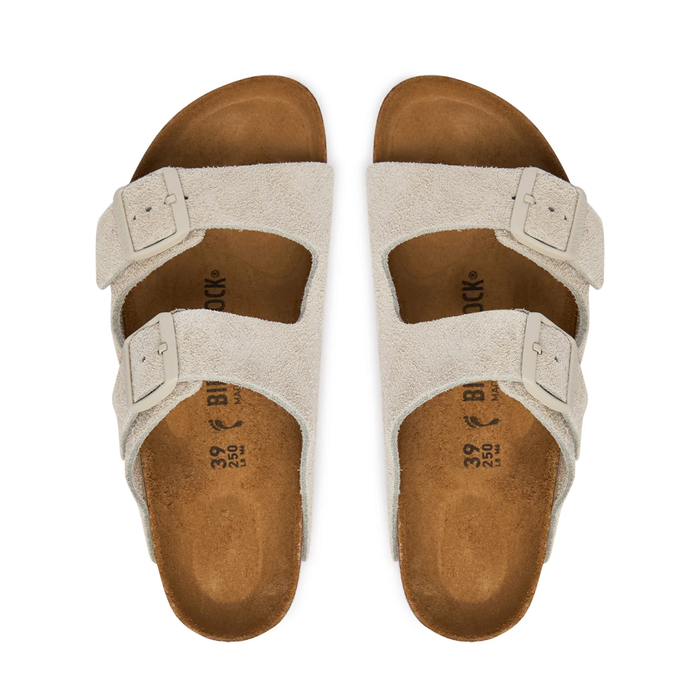 BIRKENSTOCK Arizona Soft Suede Leather Narrow Fit Γυναικείες Ανατομικές Παντόφλες - Μπεζ