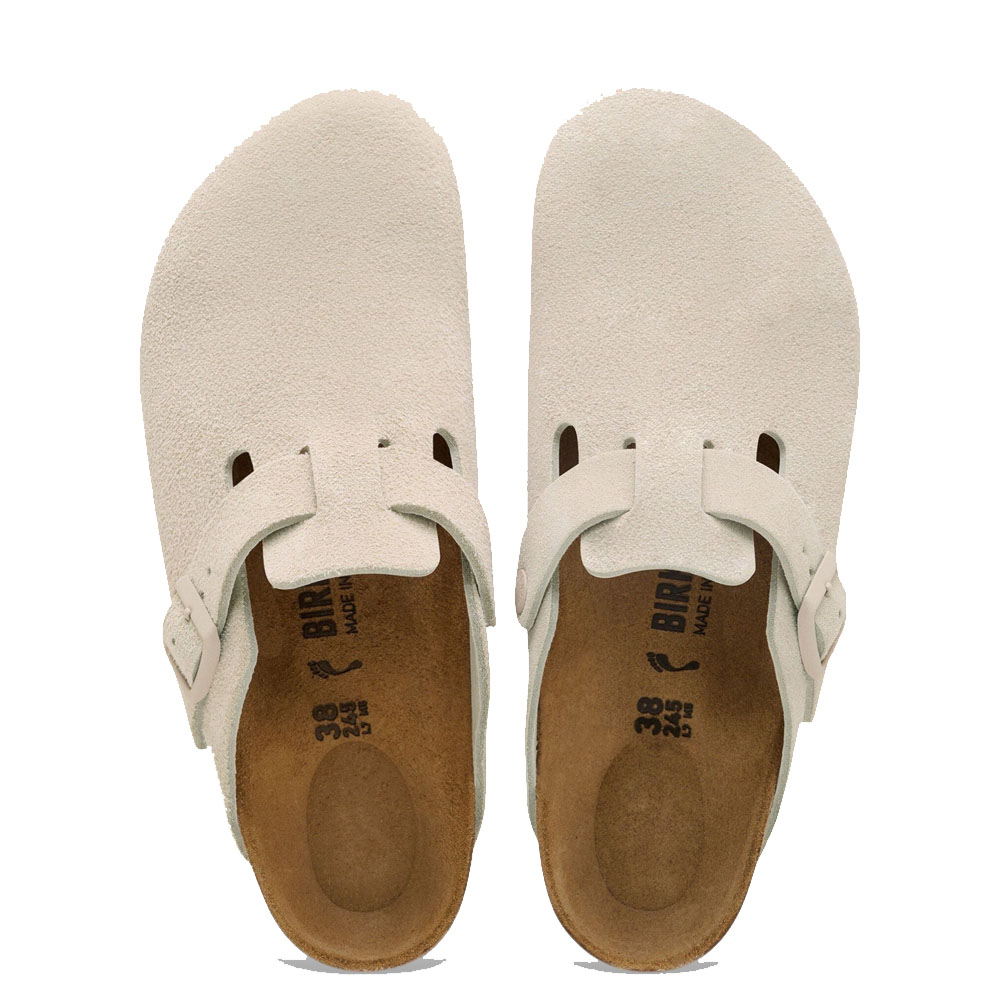BIRKENSTOCK Leather Boston Narrow Fit Suede Γυναικείες Παντόφλες - Μπεζ