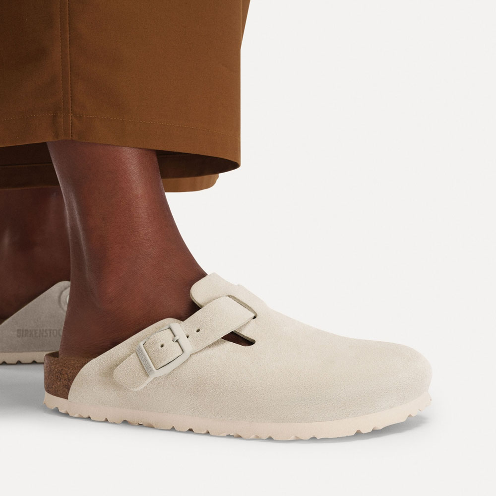 BIRKENSTOCK Leather Boston Narrow Fit Suede Γυναικείες Παντόφλες - 5