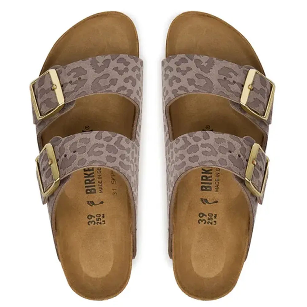 BIRKENSTOCK Arizona Soft Suede Leather Narrow Fit Γυναικείες Ανατομικές Παντόφλες - Μπεζ