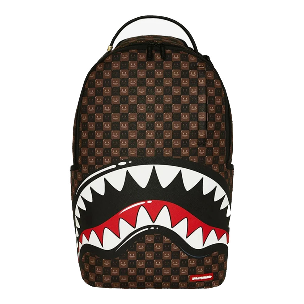 SPRAYGROUND Sharks In Paris Wtf Bubble Brown Check DLXSV Unisex Backpack - Καφέ
