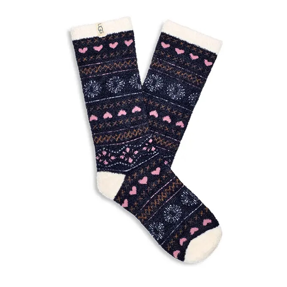 UGG Women's Leslie Graphic Crew Socks Γυναικείες Κάλτσες - Μπλε