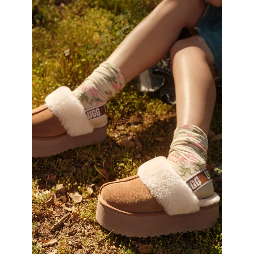 UGG Australia Funkette Χειμερινές Γυναικείες Παντόφλες με γούνα - 5