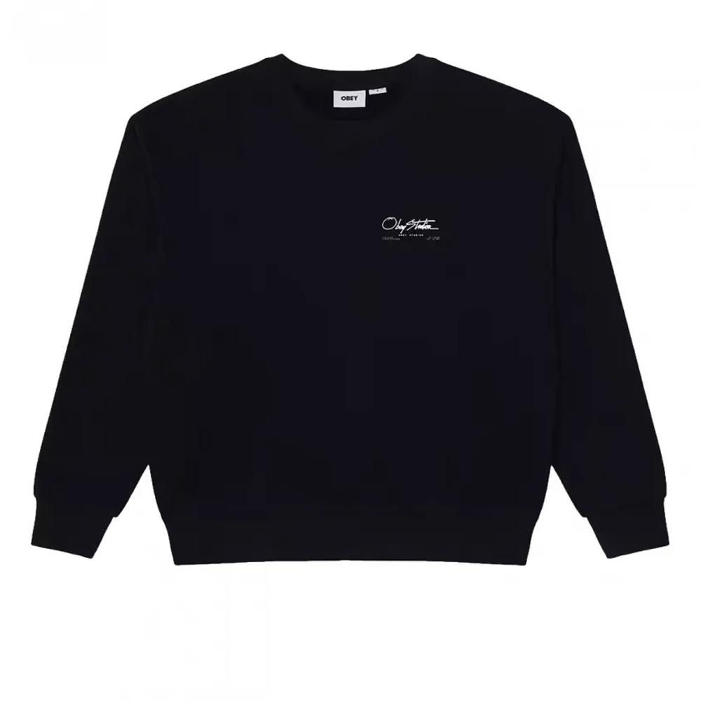 OBEY Autograph Crew Fleece Unisex Φούτερ - Μαύρο