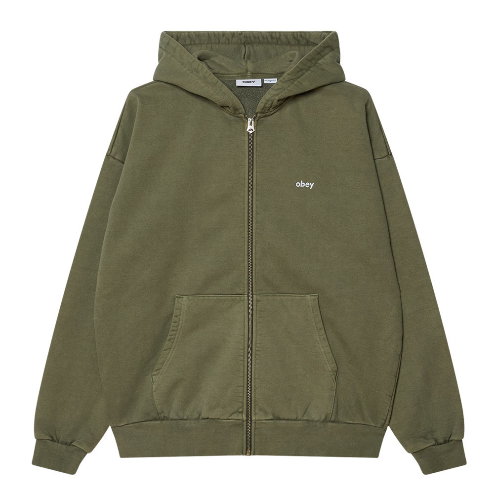 OBEY Lowercase Pigment  Zip Hood Fleece  Ανδρική Ζακέτα Με Κουκούλα - Πράσινο