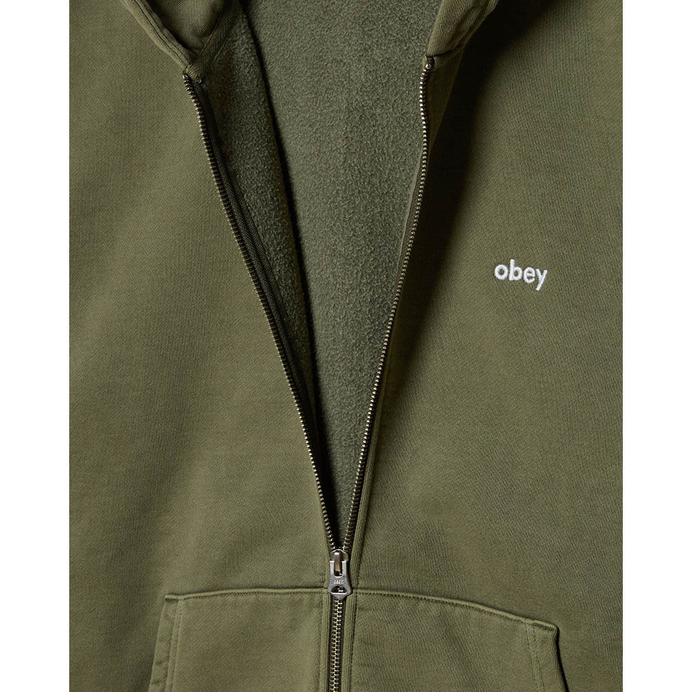 OBEY Lowercase Pigment  Zip Hood Fleece  Ανδρική Ζακέτα Με Κουκούλα - 4