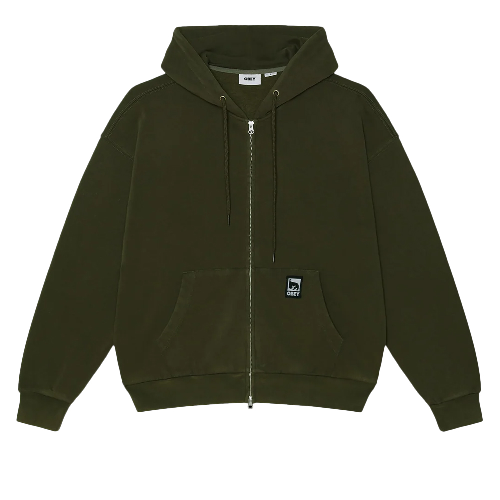 OBEY Post Zip Hood Unisex Ζακέτα με κουκούλα - Πράσινο