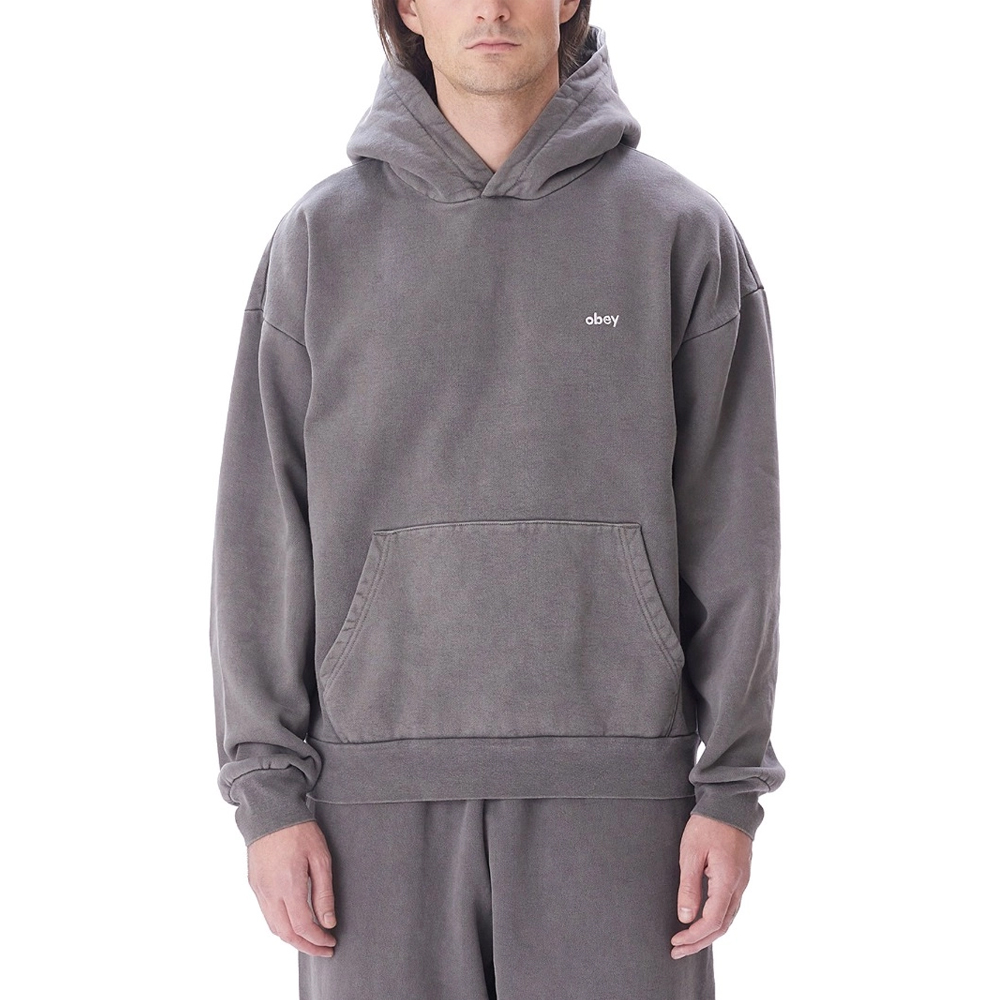 OBEY Lowercase Pigment Hood Fleece Ανδρικό Φούτερ με κουκούλα - Γκρι
