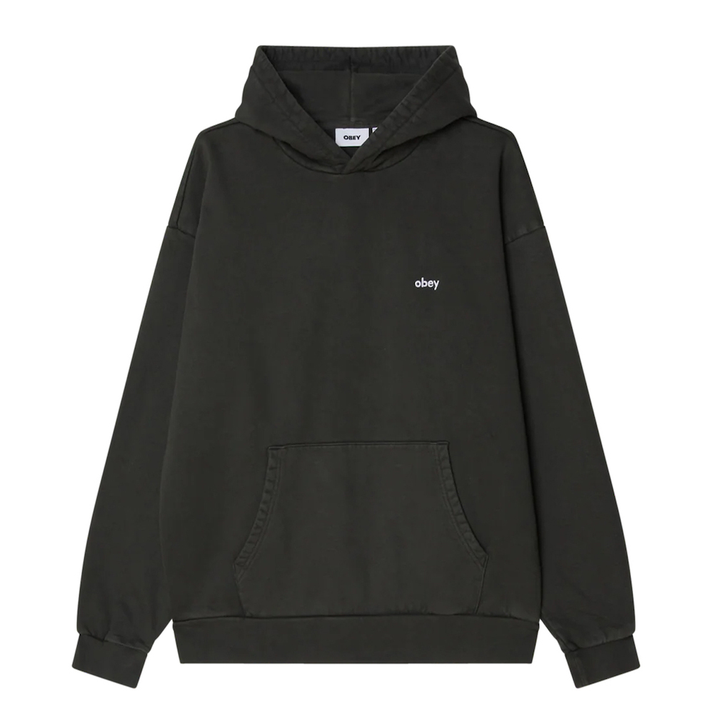OBEY Lowercase Pigment Hood Fleece Ανδρικό Φούτερ με κουκούλα - Μαύρο