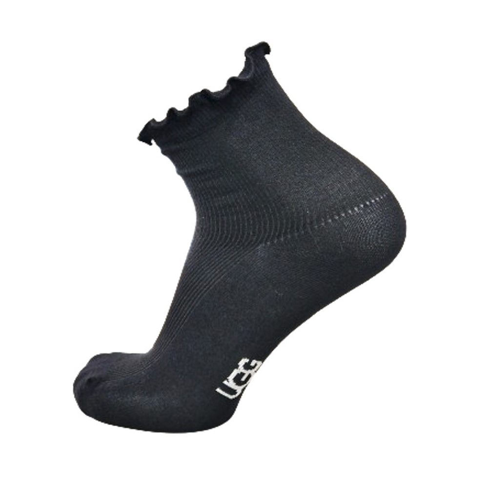 UGG Karsyn Lettuce Edge Sock Γυναικείες Κάλτσες - Μαύρο