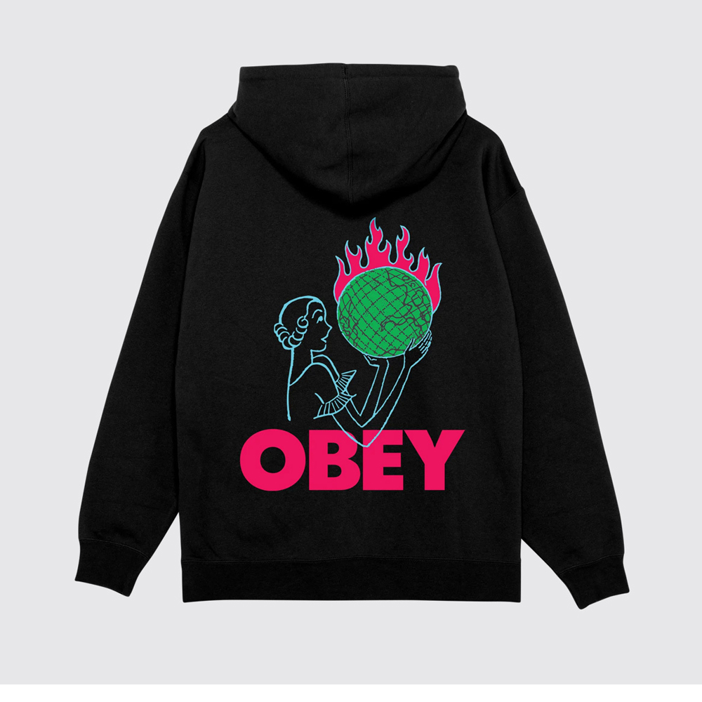 OBEY World In Flames Fleece Ανδρικό Φούτερ με κουκούλα - 2