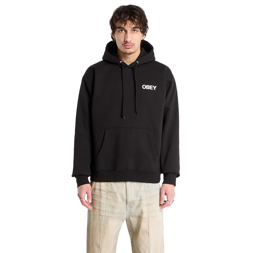 OBEY Doberman Fleece Ανδρικό Φούτερ με κουκούλα - Μαύρο