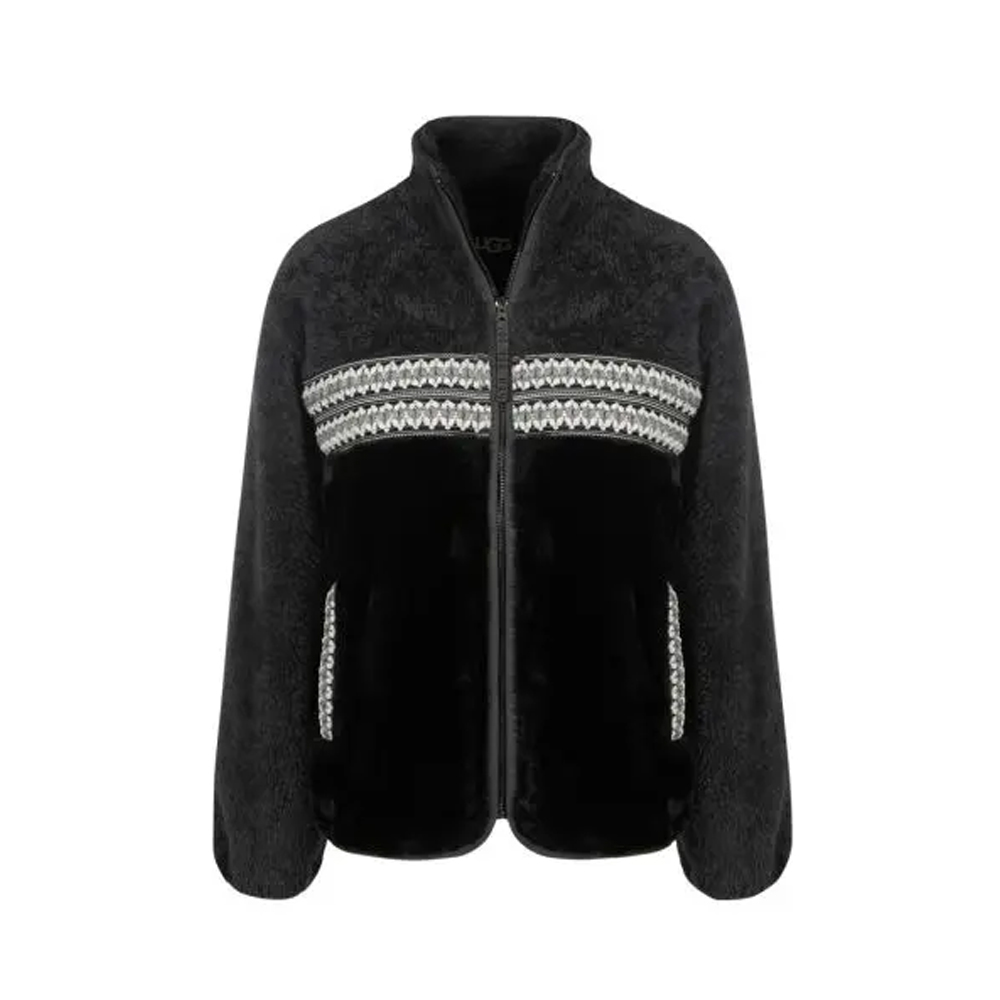 UGG Marlene Sherpa Jacket H Braid Γυναικεία Ζακέτα - Μαύρο