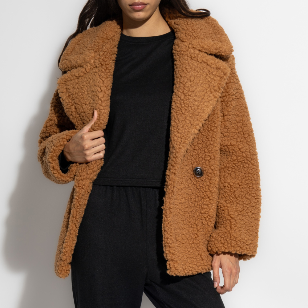 UGG Gertrude Short Teddy Coat Γυναικείο Κοντό Παλτό - 3