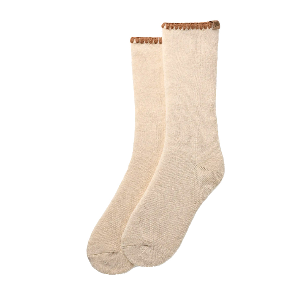 UGG Women's Marleny Whipstitch Crew Socks Γυναικείες Κάλτσες - Κρεμ