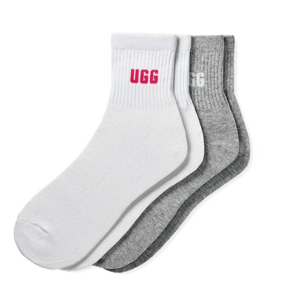 UGG Women's Quinlin Logo Quarter 2Pack Socks Γυναικείες Κάλτσες - Multi