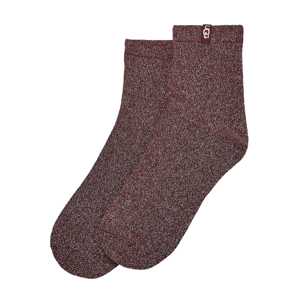 UGG Women's Lavinia Shimmer Quarter Socks Γυναικείες Κάλτσες - Μπορντώ
