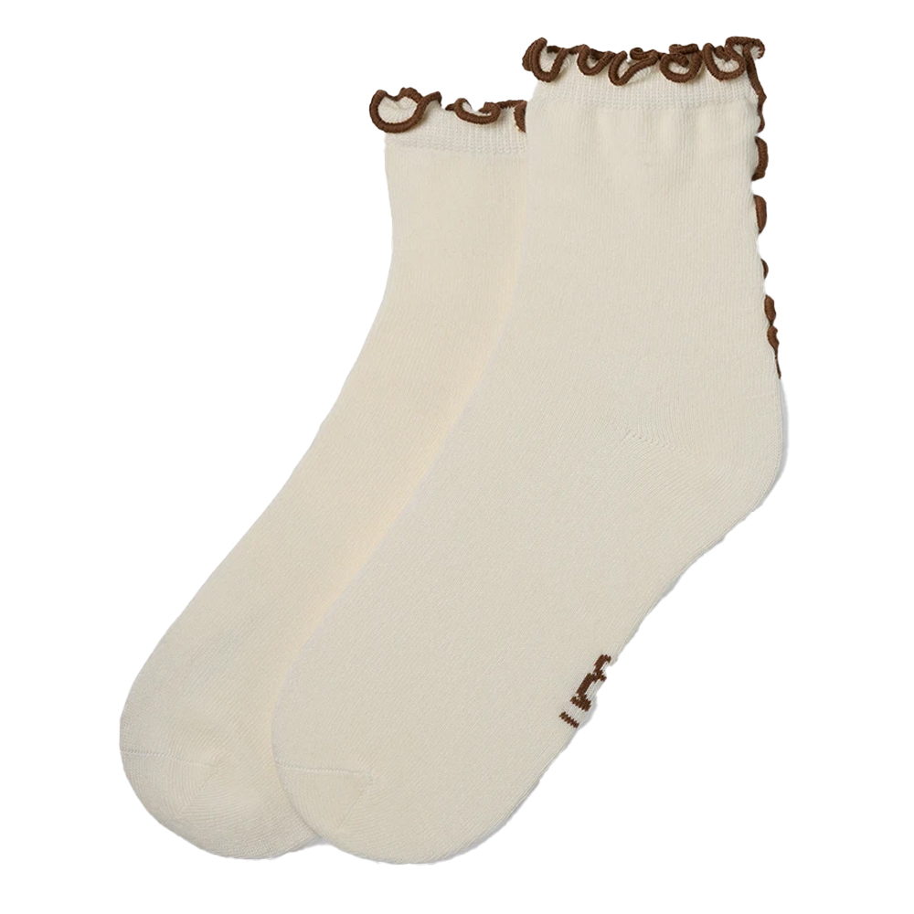 UGG Karsyn Lettuce Edge Quarter II Socks  Γυναικείες Κάλτσες - Κρεμ