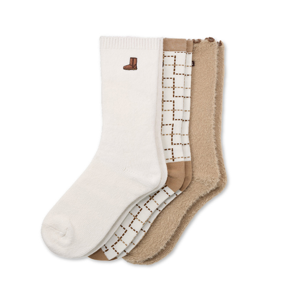UGG Classic Crew 3 Pack Γυναικείες Κάλτσες 3 Ζεύγη - Multi