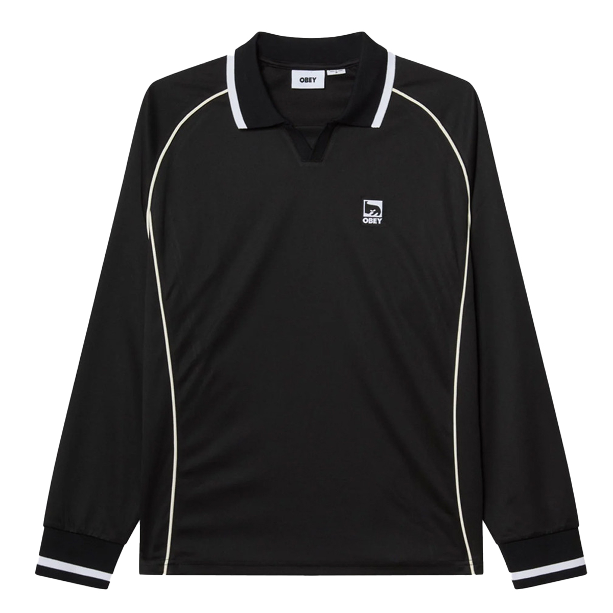 OBEY Polo Collar Sports Shirt  Ανδρική Αθλητική Μακρυμάνικη Μπλούζα - Μαύρο