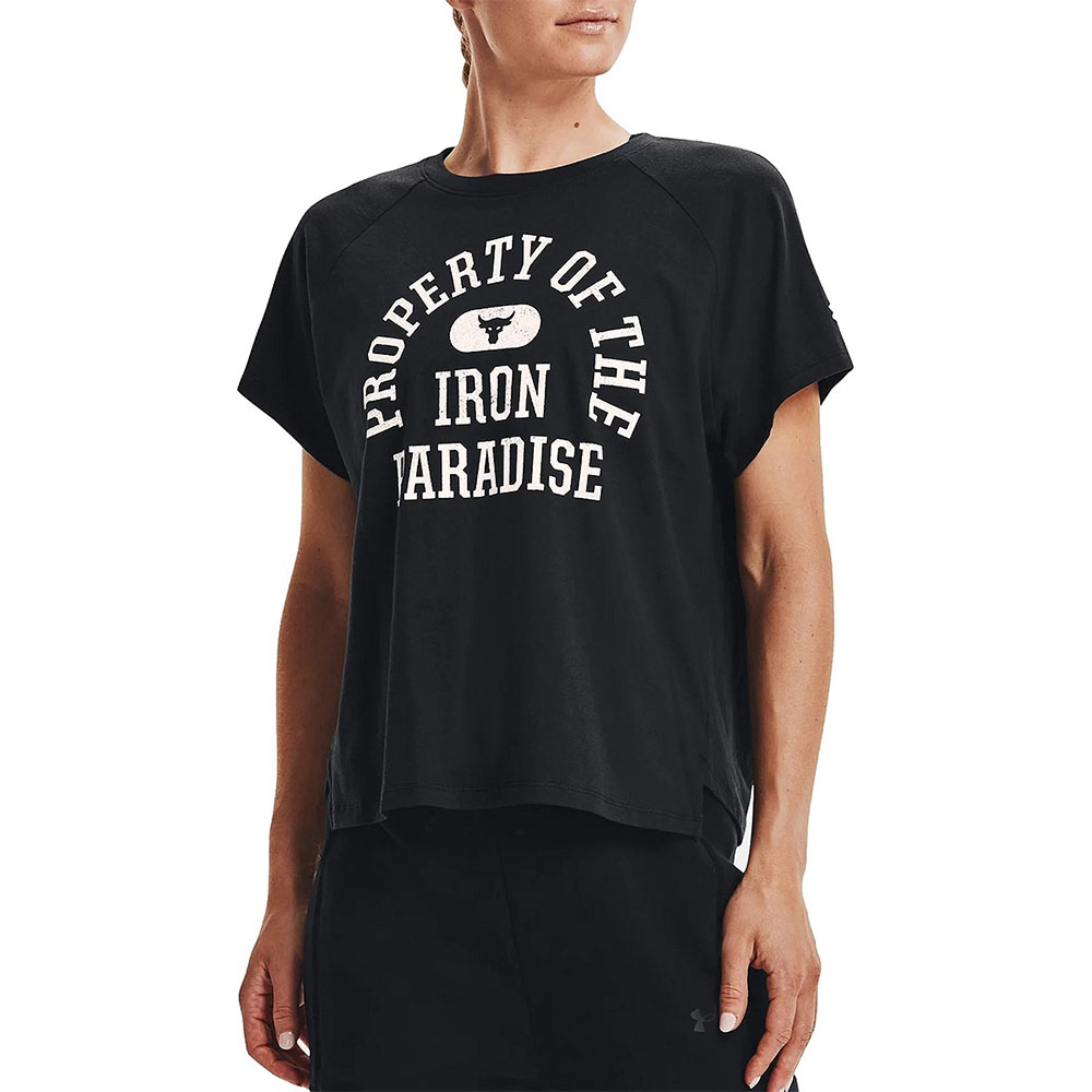 UNDER ARMOUR Women's Project Rock Property Of Short Sleeve Γυναικεία Μπλούζα Κοντό Μανίκι - Μαύρο