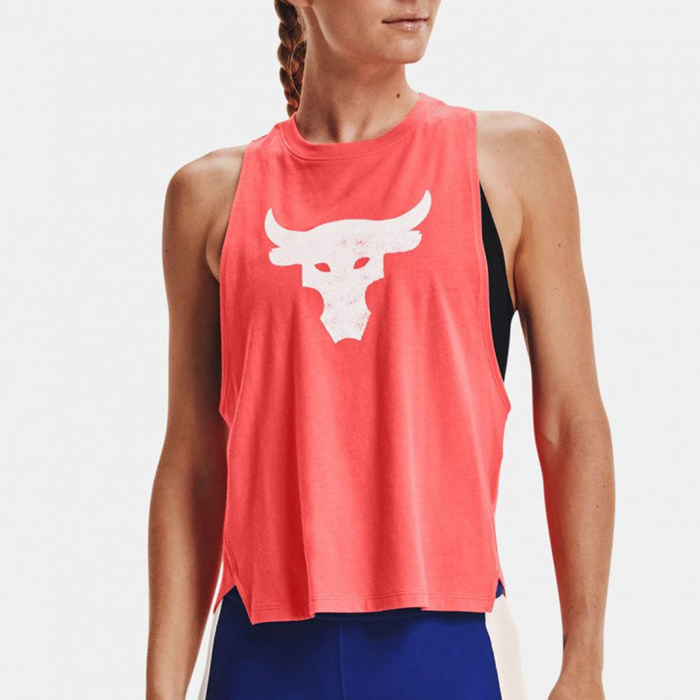 UNDER ARMOUR Women's Project Rock Bull Tank Γυναικεία Αμάνικη Μπλούζα - Πορτοκαλί