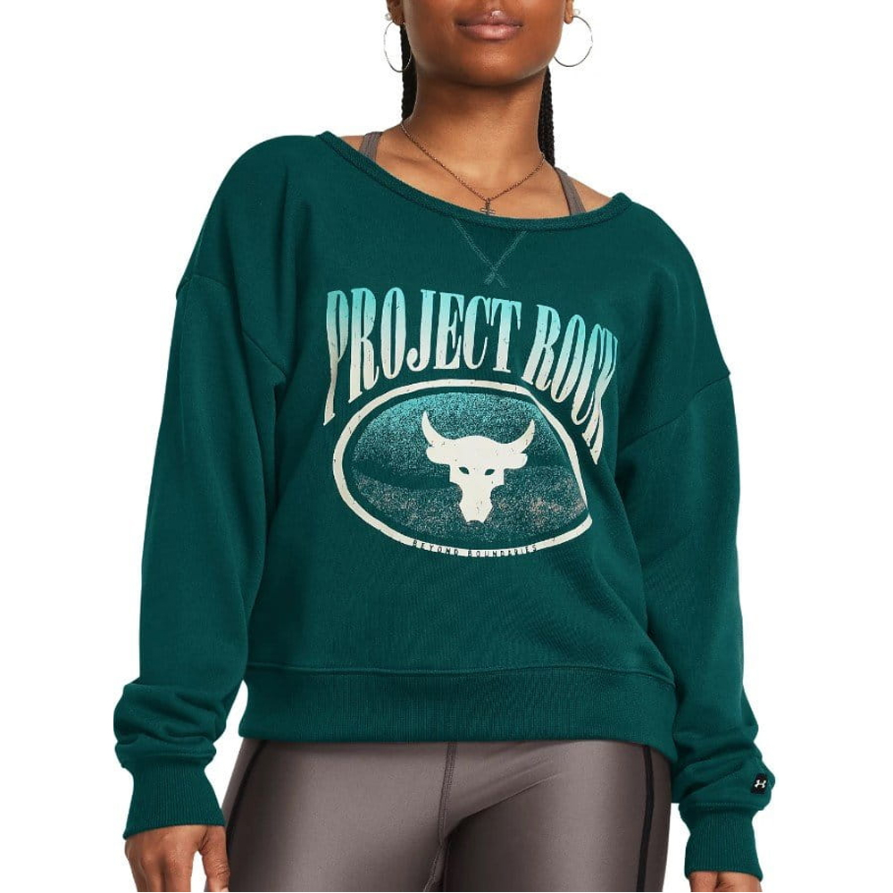 UNDER ARMOUR Project Rock HeivyWeight Terry LongSleeve Sweatshirt Γυναικείο Φούτερ - Πράσινο