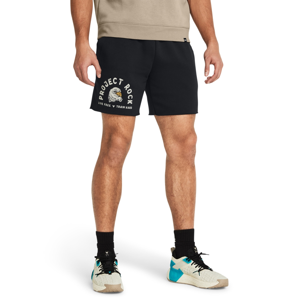 UNDERN ARMOUR Project Rock Essentials Fleece Shorts Ανδρικό Σορτς - Μαύρο