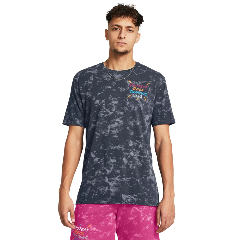UNDER ARMOUR Project Rock TC Printed Graphic Short Sleeve Ανδρικό T-Shirt - Γκρι