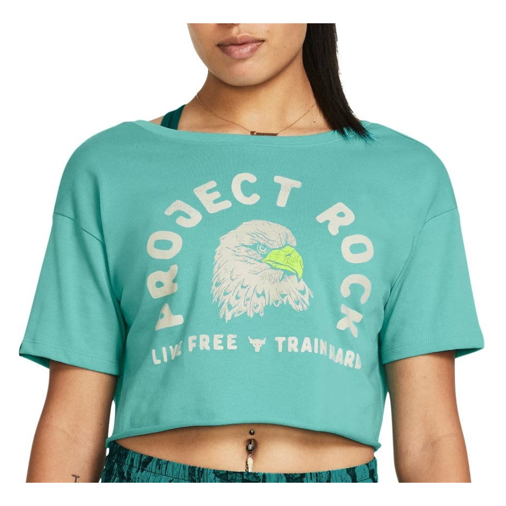 UNDER ARMOUR Project Rock Balance Graphic Tee Γυναικείο Crop T-Shirt - Γαλάζιο