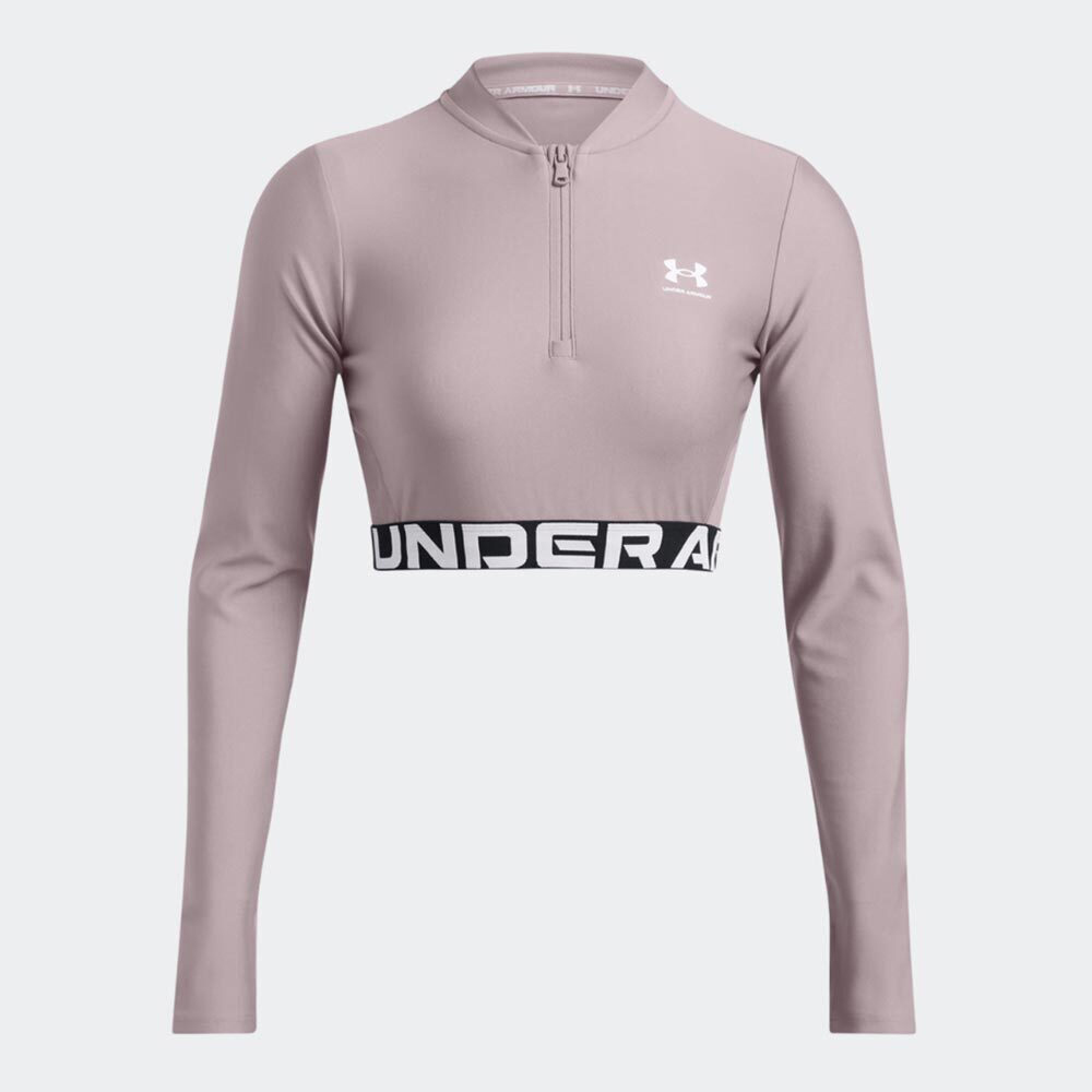 UNDER ARMOUR HeatGear Rib Cropped Tee Γυναικείο Μακρυμάνικο Crop Top - 2