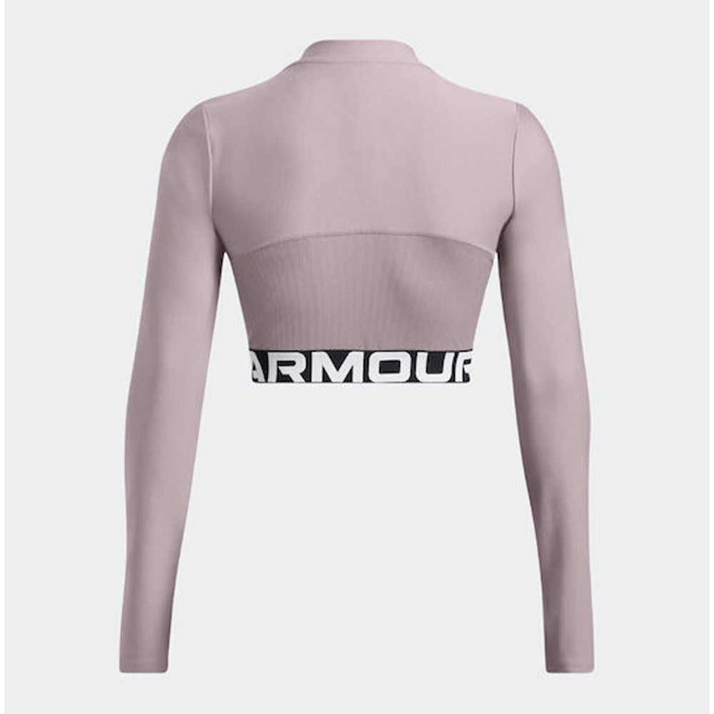 UNDER ARMOUR HeatGear Rib Cropped Tee Γυναικείο Μακρυμάνικο Crop Top - 3