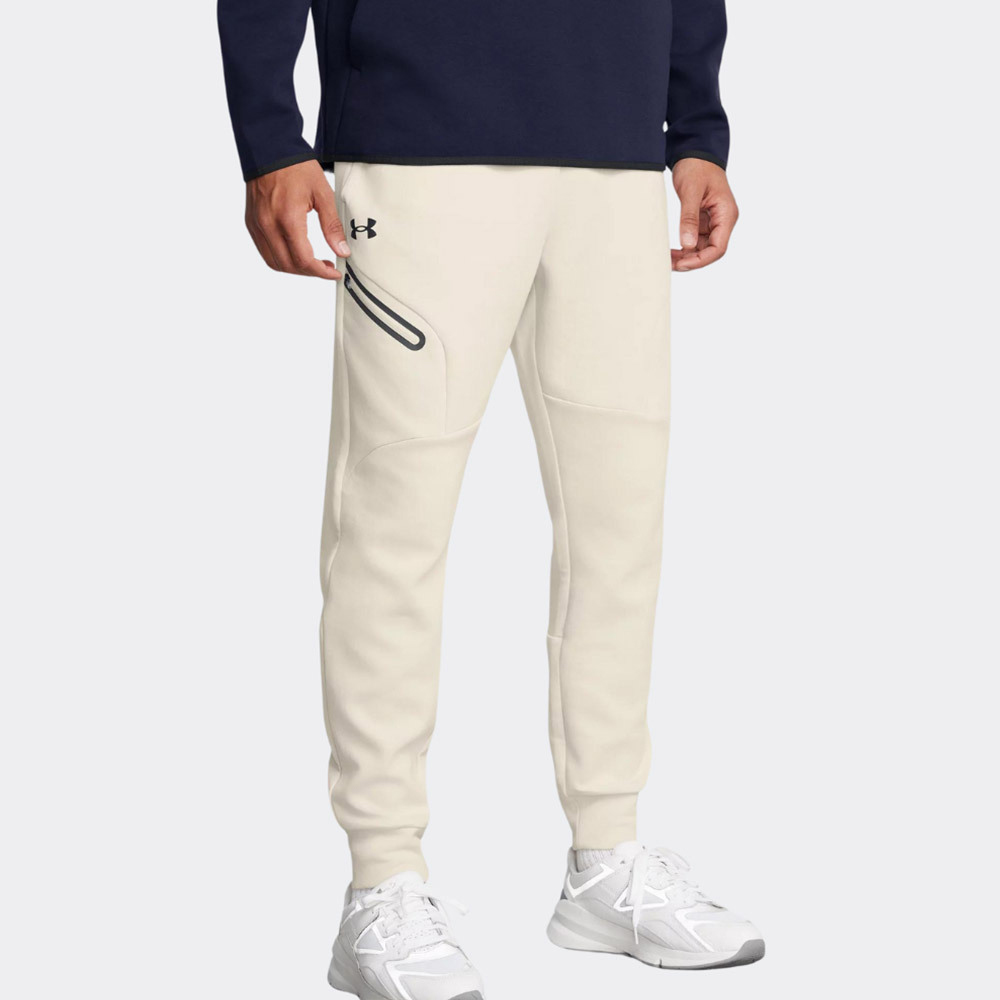 UNDER ARMOUR UA Unstoppable Fleece Jogger Ανδρικό Παντελόνι Φόρμας  - Κρεμ