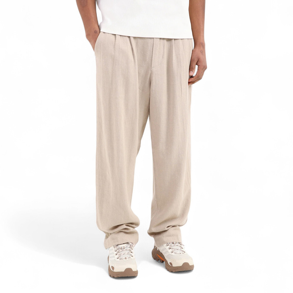 OBEY Fubar Linen Pleated Pant Ανδρικό Παντελόνι  - Μπεζ