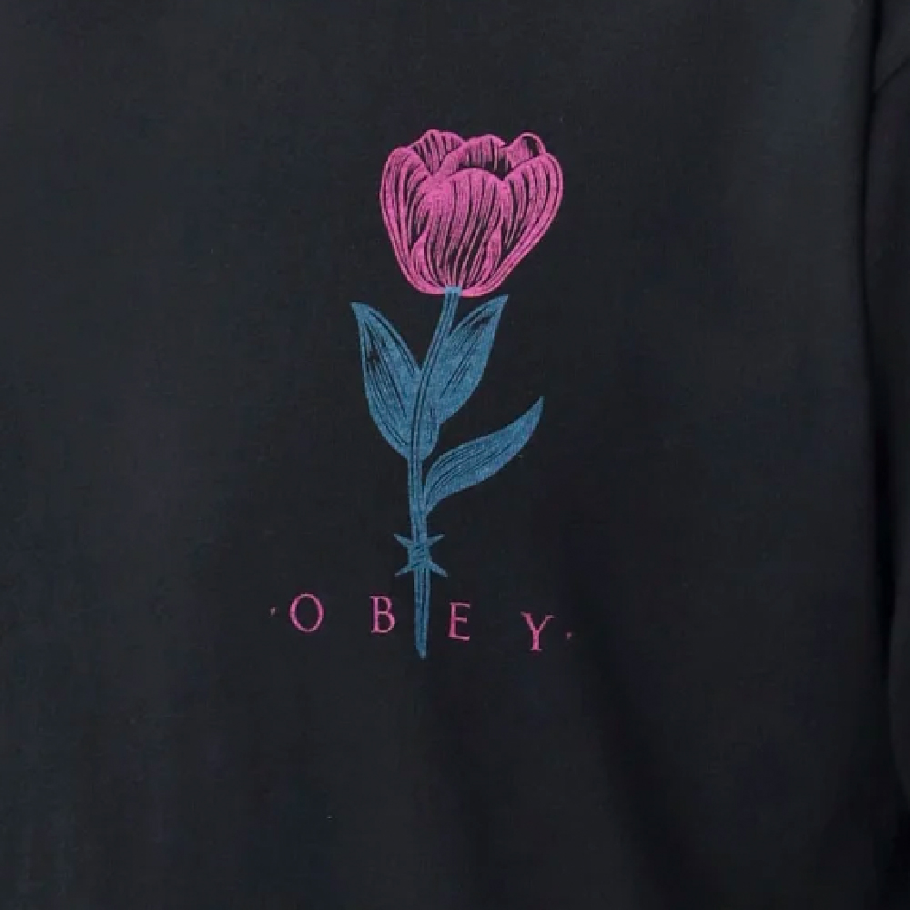 OBEY Barbwire Flower Organic Tee Unisex T-Shirt - 3