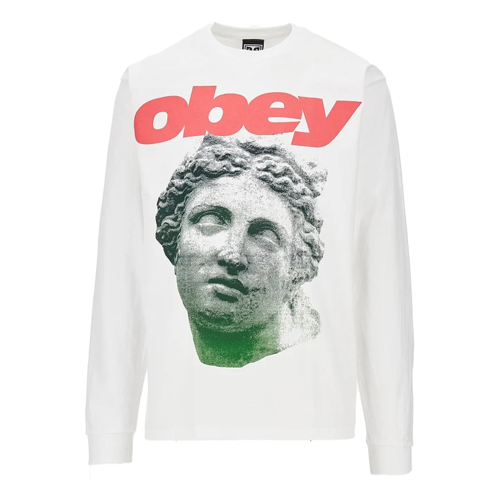 OBEY Etruscan Ανδρική Μακρυμάνικη Μπλούζα - Λευκό