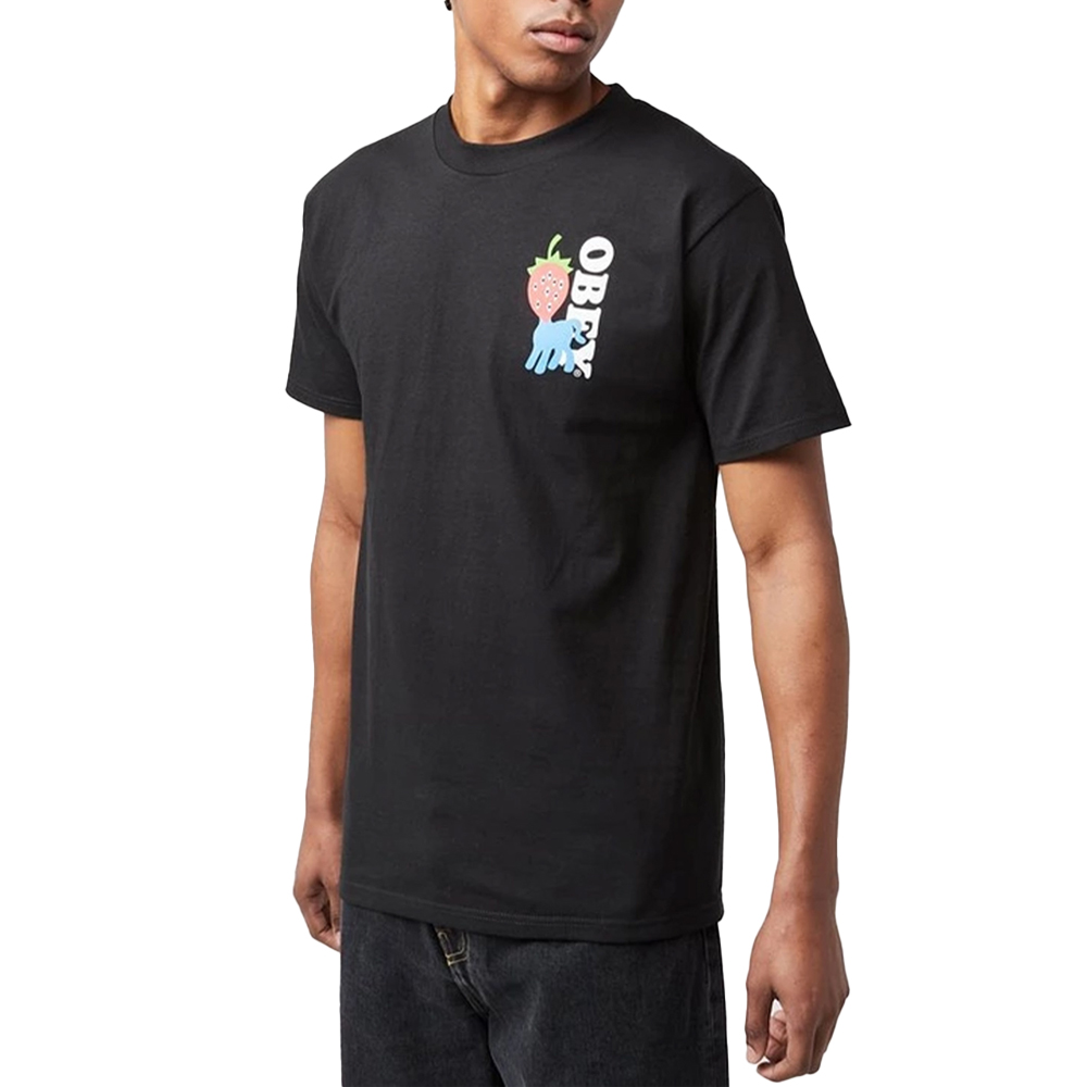 OBEY Strawberry Tee Ανδρικό T-Shirt  - Μαύρο