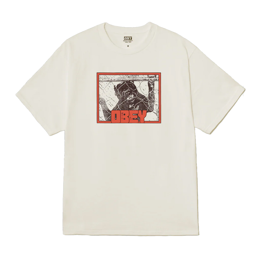 OBEY Beware Aνδρικό T-Shirt - Κρεμ