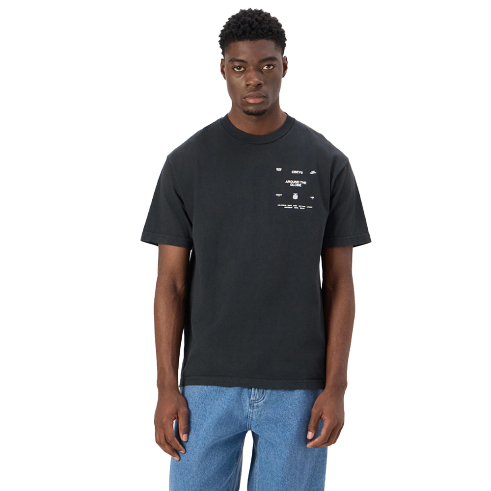 OBEY Around The Globe Ανδρικό T-Shirt  - Γκρι