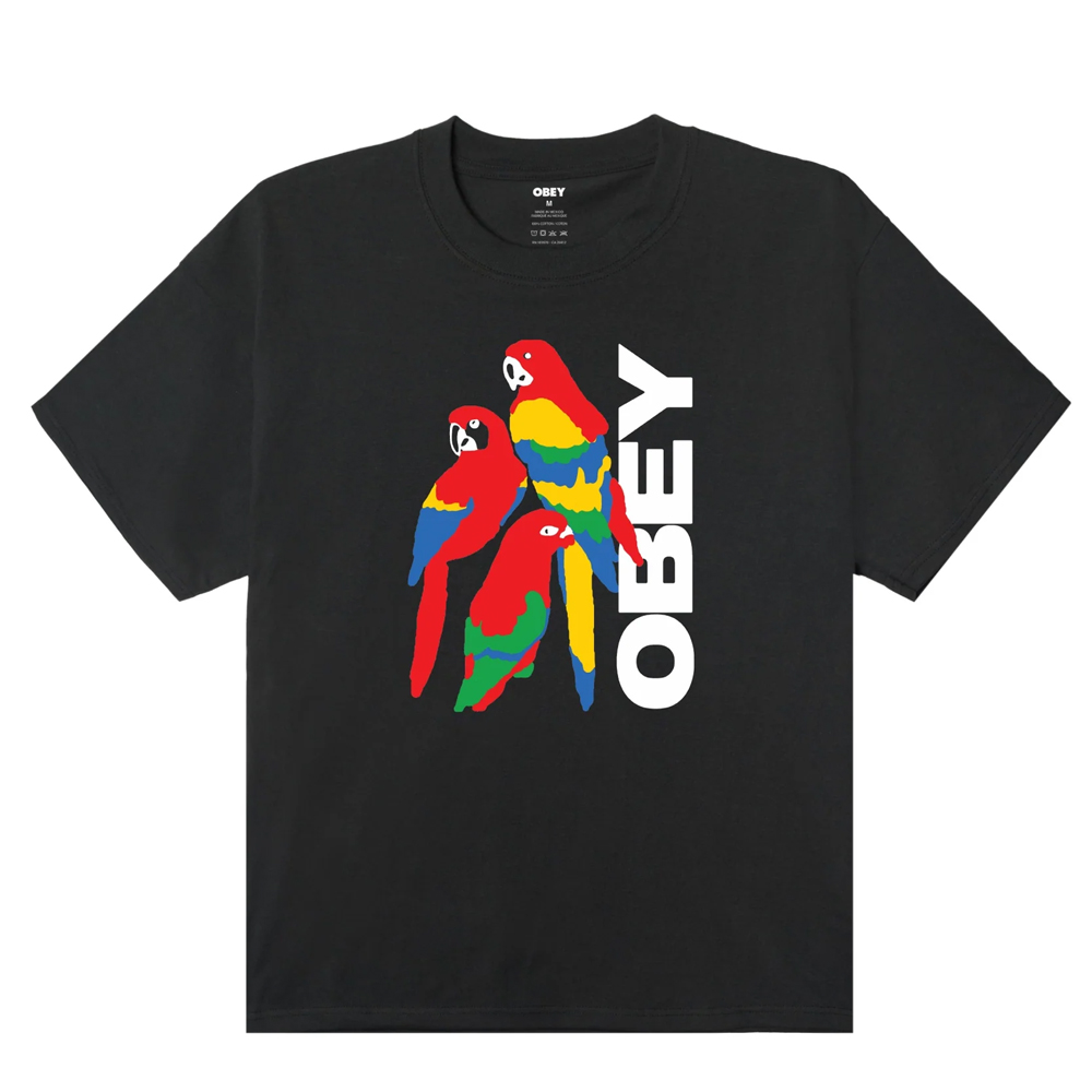 OBEY Parrots Aνδρικό T-Shirt - Μαύρο