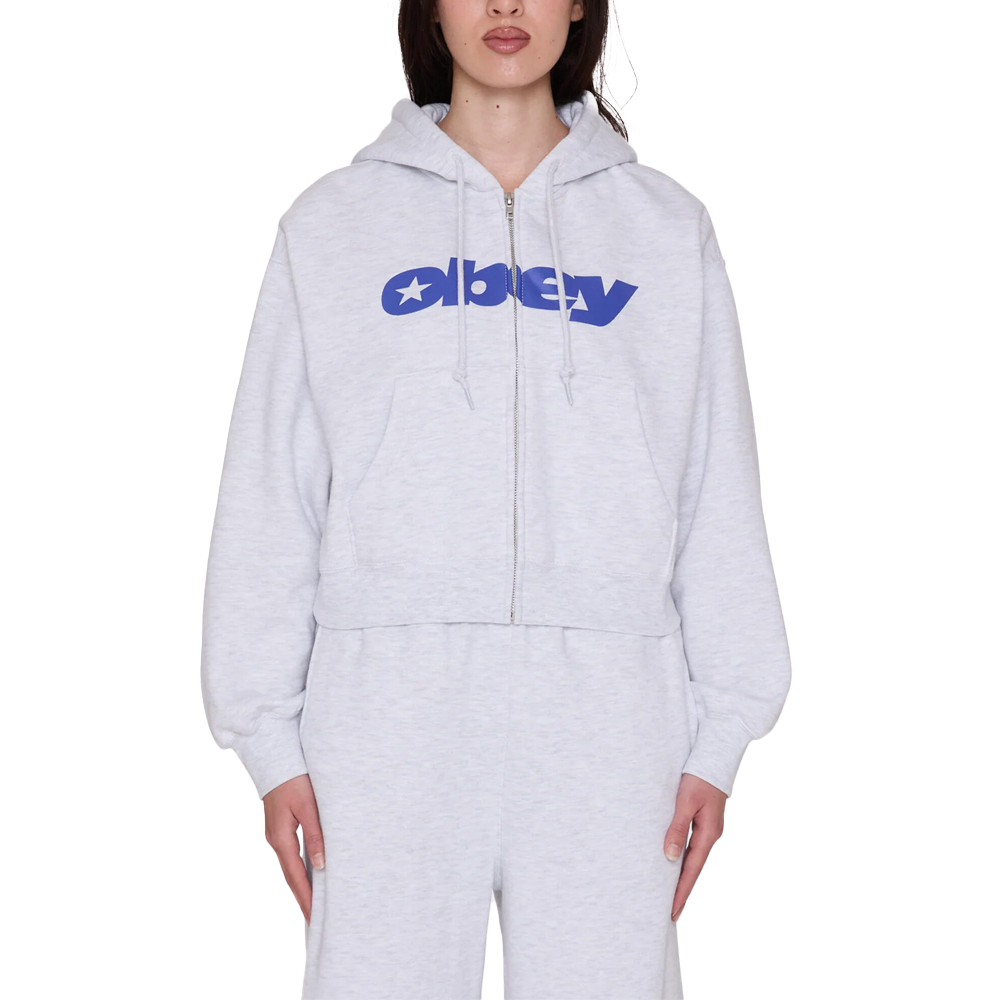 OBEY Speed Star Zip Up Hood Γυναικεία Ζακέτα με κουκούλα - Γκρι