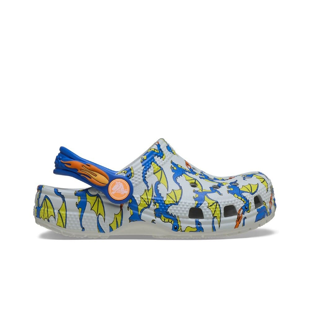 CROCS Classic Dragon Graphic Clog T Βρεφικά/Παιδικά Σαμπό - Γκρι