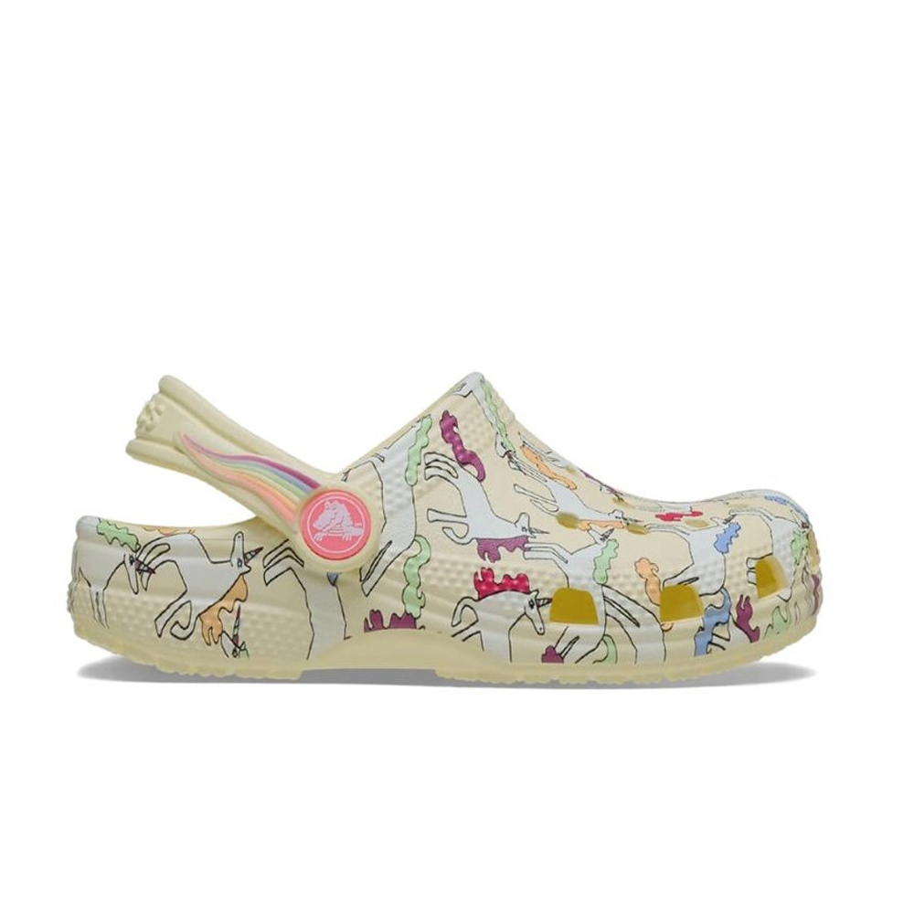 CROCS Classic Unicorn Graphic Clog T Βρεφικά/Παιδικά Σαμπό - Κίτρινο