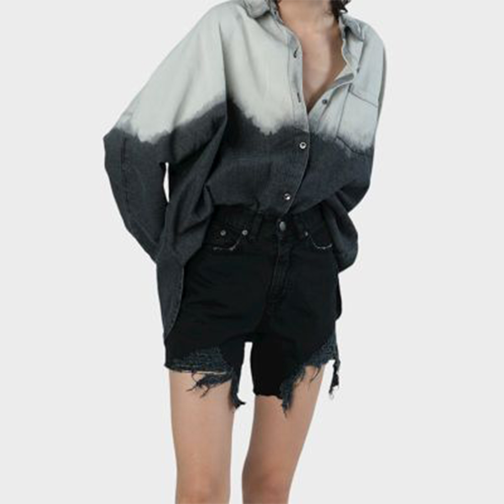 NO THINKIN Denim Shorts Fran Long High Rise Black Γυναικείο Σορτς Μαύρο - 3