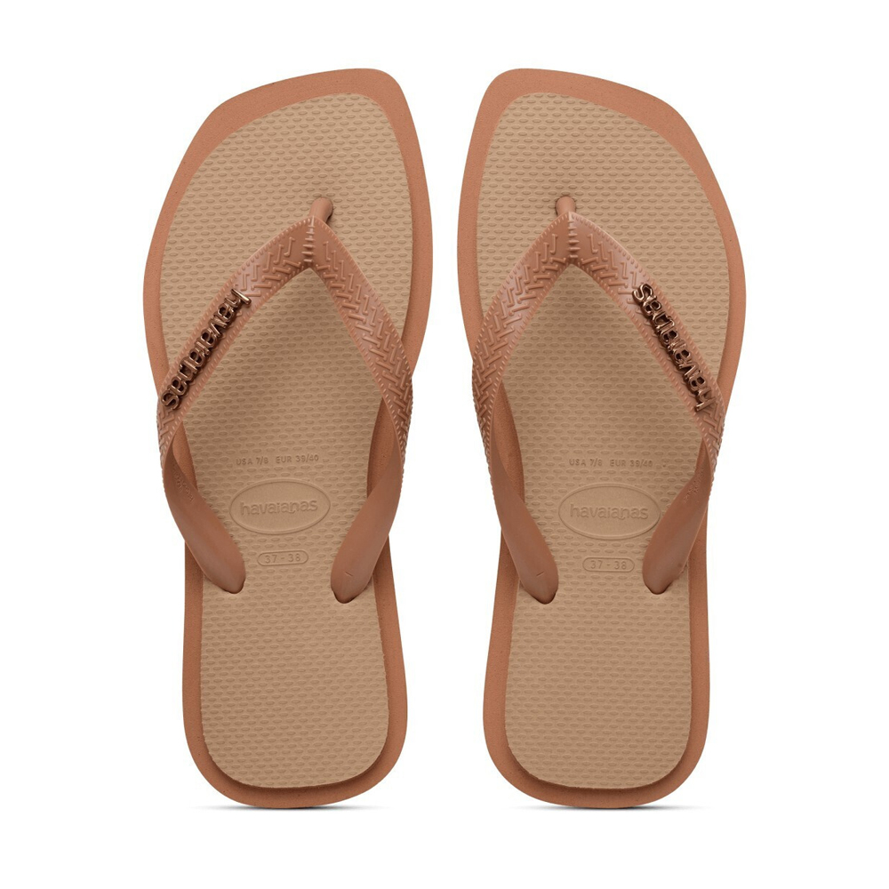 HAVAIANAS Top Square Γυναικείες Σαγιονάρες  - Καφέ