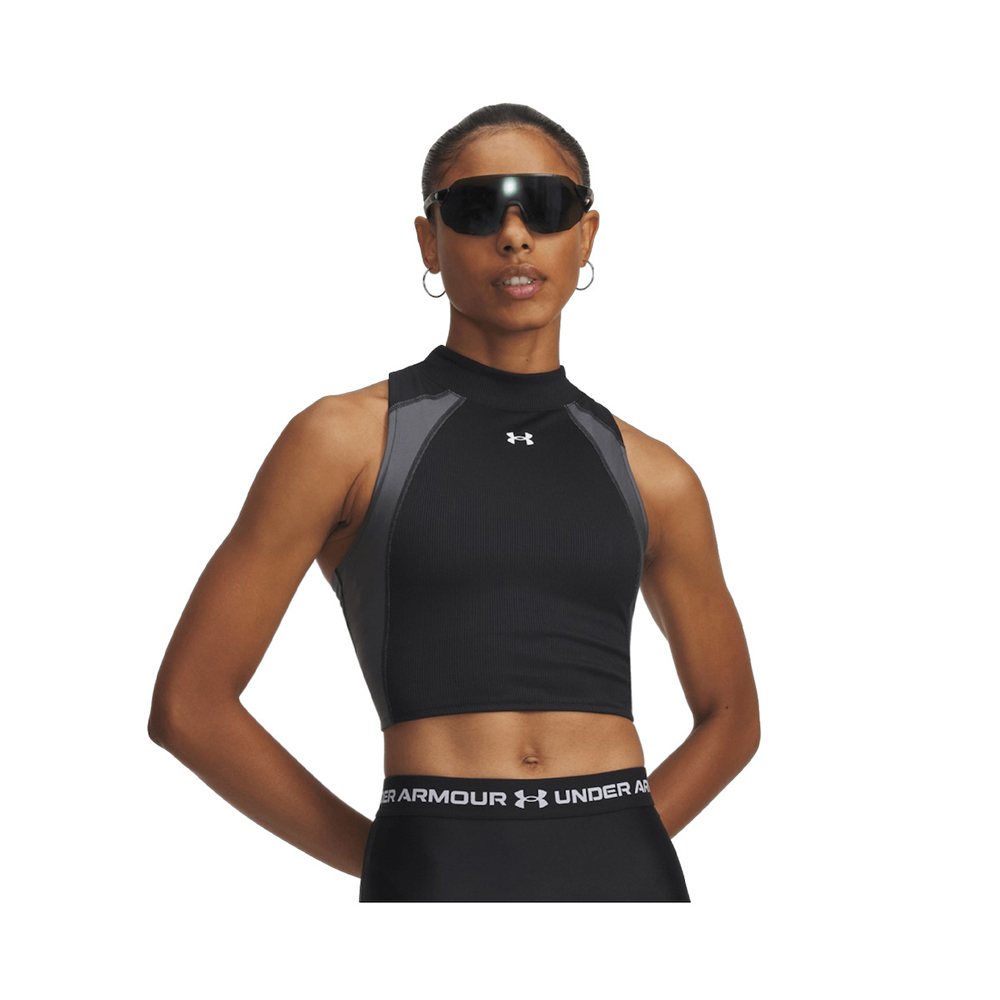 UNDER ARMOUR HeatGear® Rib Tank  Γυναικεία Αμάνικη Μπλούζα - Μαύρο