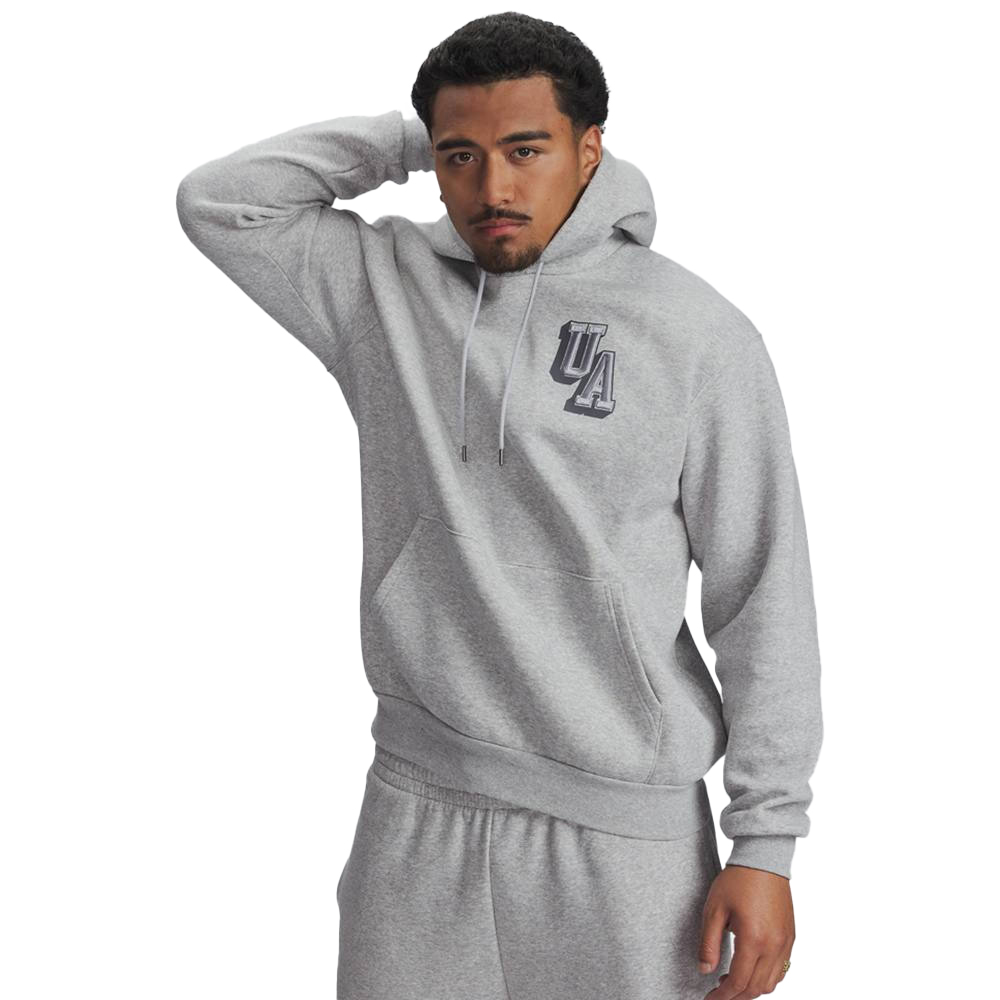 UNDER ARMOUR UA Icon Fleece Graphic Top  Ανδρικό Φούτερ Με Κουκούλα - Γκρι