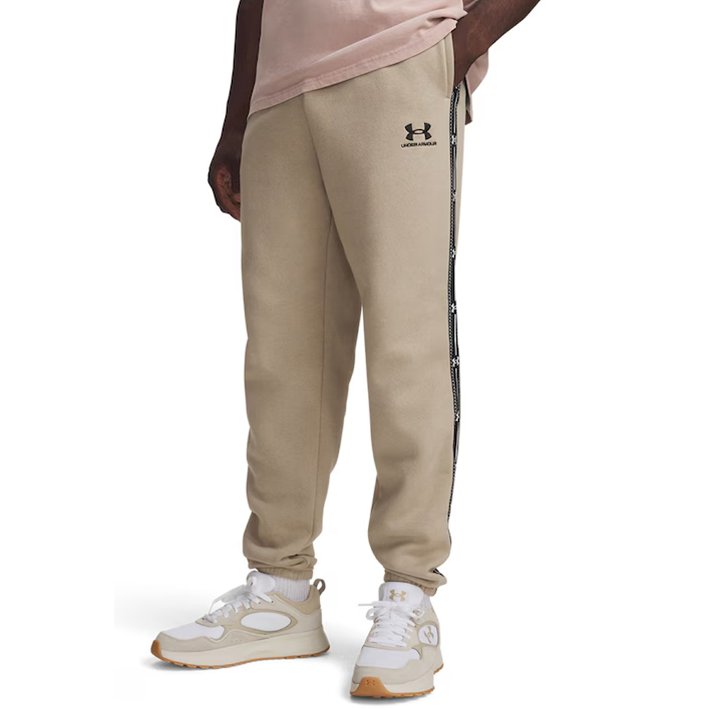 UNDER ARMOUR Icon Fleece Taped Jogger Ανδρικό Παντελόνι Φόρμας - Μπεζ