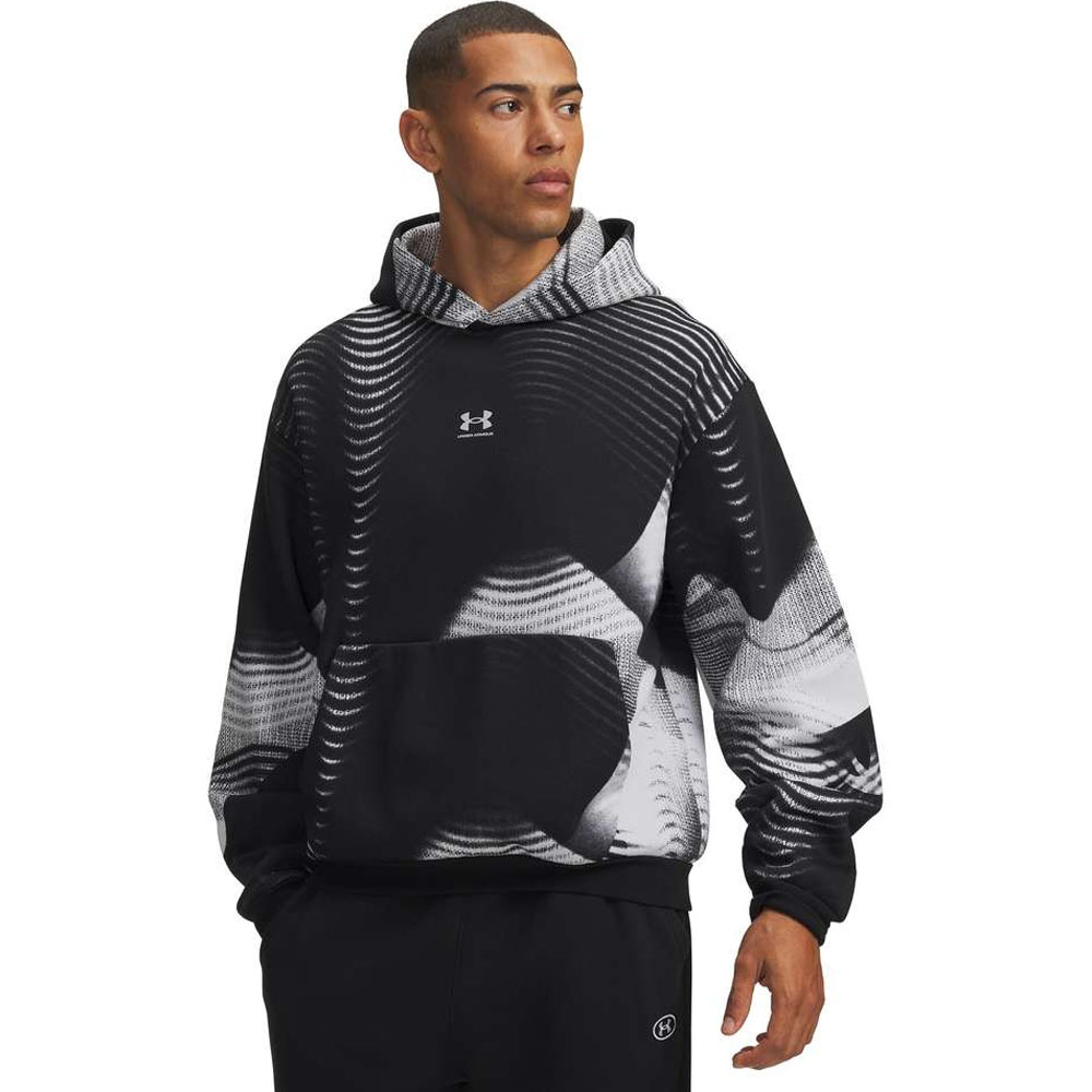 UNDER ARMOUR UA Icon Fleece Printed Hoodie Ανδρικό Φούτερ Με Κουκούλα - Μαύρο